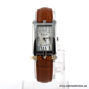 Elle Women’s Quartz Brown Leather Strap Mother Of Pearl Dial 23mm Watch EL20051S01N/1 (Shelf Leftover)