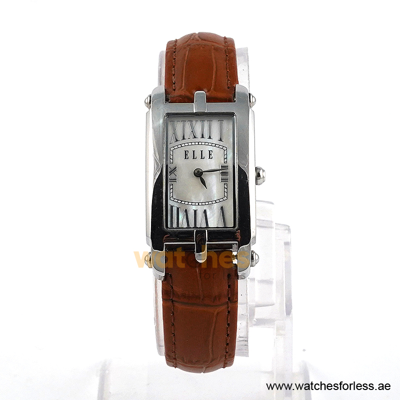 Elle Women’s Quartz Brown Leather Strap Mother Of Pearl Dial 23mm Watch EL20051S01N/1 (Shelf Leftover)