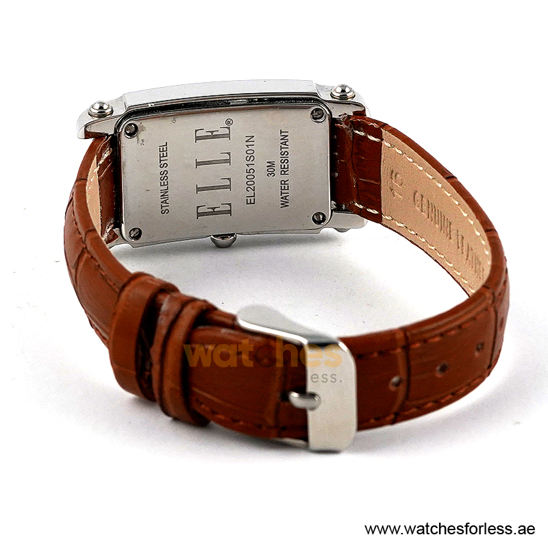 Elle Women’s Quartz Brown Leather Strap Mother Of Pearl Dial 23mm Watch EL20051S01N/1 (Shelf Leftover) - Image 4