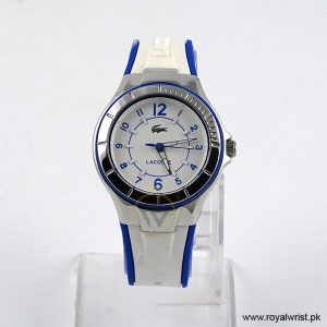 Lacoste Women’s Quartz White & Blue Silicone Strap White Dial 36mm Watch 2000799 (Shelf Leftover)