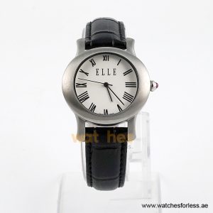 Elle Women’s Quartz Black Leather Strap White Dial 38mm Watch EL20030S03N/3 (Shelf Leftover)