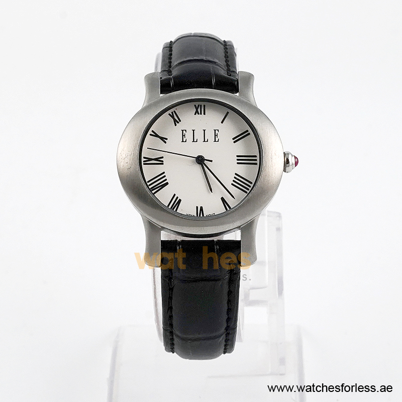 Elle Women’s Quartz Black Leather Strap White Dial 38mm Watch EL20030S03N/3 (Shelf Leftover)