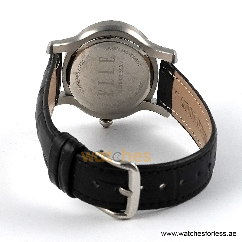 Elle Women’s Quartz Black Leather Strap White Dial 38mm Watch EL20030S03N/3 (Shelf Leftover) - Image 3