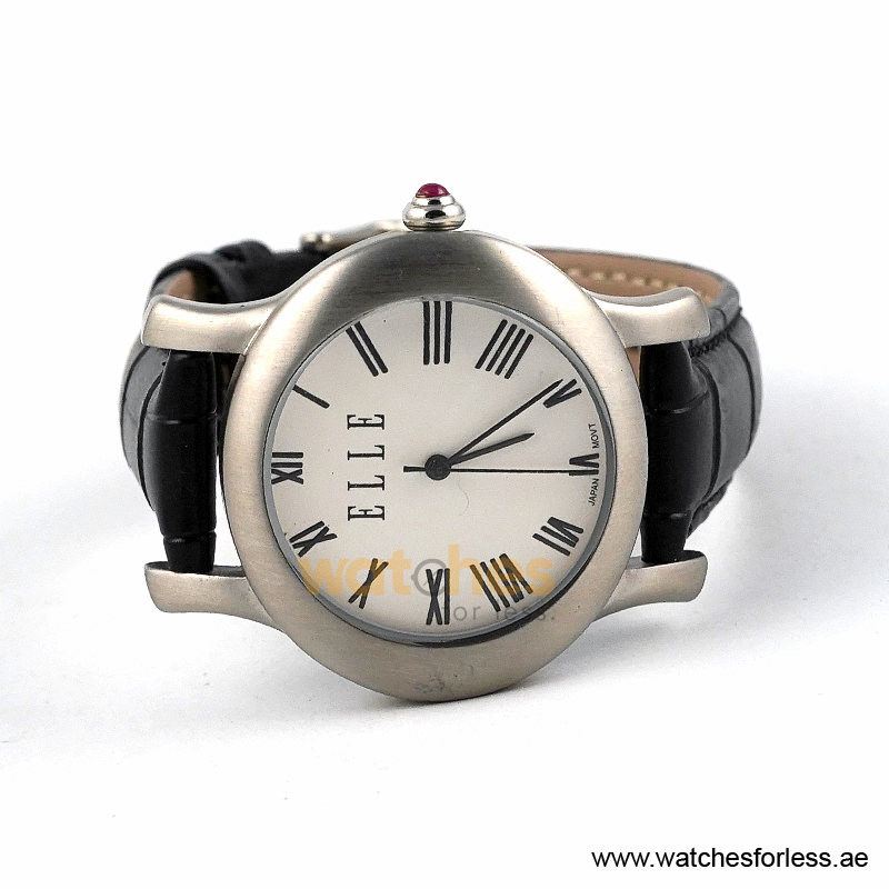 Elle Women’s Quartz Black Leather Strap White Dial 38mm Watch EL20030S03N/3 (Shelf Leftover) - Image 4