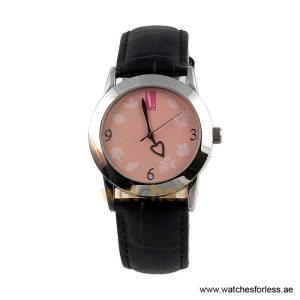 Elle Women’s Quartz Black Leather Strap Light Pink Dial 37mm Watch EL0009/1 (Shelf Leftover)