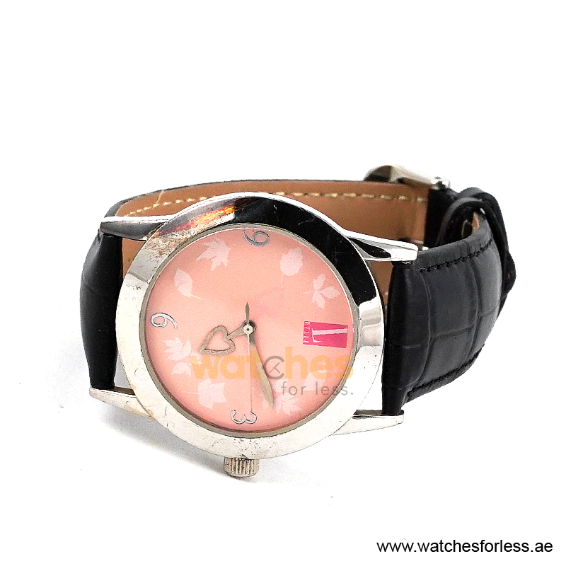 Elle Women’s Quartz Black Leather Strap Light Pink Dial 37mm Watch EL0009/1 (Shelf Leftover) - Image 3