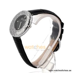 Alternative view of Elle Women’s Quartz Black Leather Strap Black Dial 36mm Watch EL30042S02K (Shelf Leftover)