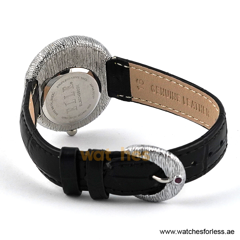 Elle Women’s Quartz Black Leather Strap Black Dial 36mm Watch EL30042S02K (Shelf Leftover) - Image 4