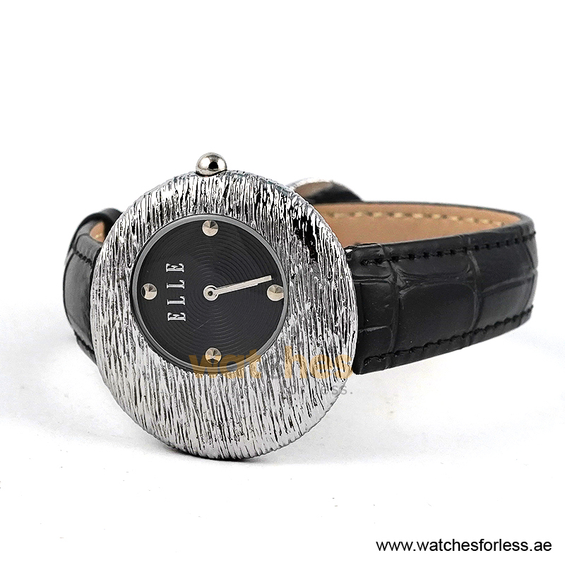 Elle Women’s Quartz Black Leather Strap Black Dial 36mm Watch EL30042S02K (Shelf Leftover) - Image 3