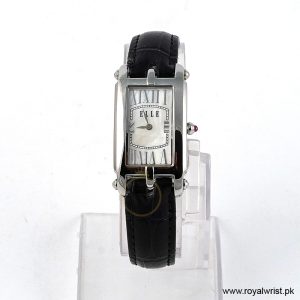 Elle Women’s Quartz Black Leather Strap White Mother Of Pearl Dial 23mm Watch EL20051S01N (Shelf Leftover)