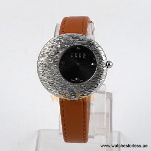Elle Women’s Quartz Camel Brown Leather Strap Black Dial 36mm Watch EL30042S02K/1 (Shelf Leftover)