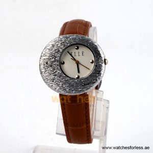 Elle Women’s Quartz Brown Leather Strap White Dial 36mm Watch EL30042S01K (Shelf Leftover)