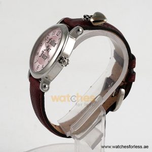 Alternative view of Juicy Couture Women’s Quartz Maroon Leather Strap Pink Dial 36mm Watch JC033140117 (Shelf Leftover)