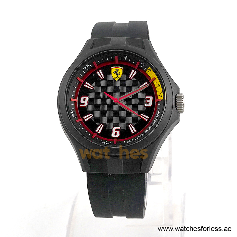 Ferrari Men’s Quartz Black Silicone Strap Black 44mm Watch 830278/2 (Shelf Leftover)