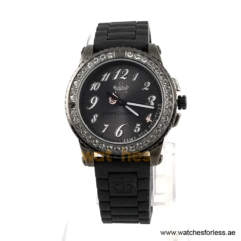 Juicy Couture Women’s Quartz Black Silicone Strap Black Dial 39mm Watch JC733340330 (Shelf Leftover)