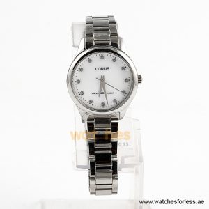 Lorus By Seiko Women’s Quartz Silver Stainless Steel Chain Mother Of Pearl Dial 30mm Watch RRS85VX9 (Shelf Leftover)