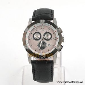 San Marco Men’s Quartz Black Leather Strap Light Pink Dial 40mm Watch R6035G/4 (Shelf Leftover)