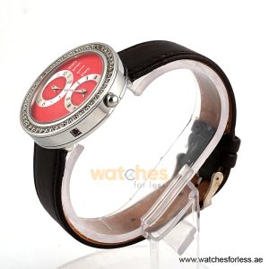 Alternative view of Elle Women’s Quartz Brown Leather Strap Red Dial 41mm Dual Time Watch EL20038S04C (Shelf Leftover)