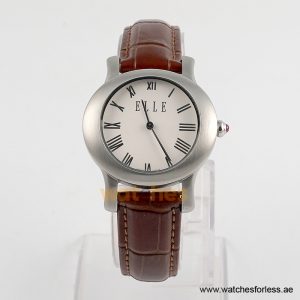 Elle Women’s Quartz Brown Leather Strap White Dial 38mm Watch EL20030S03N/4 (Shelf Leftover)