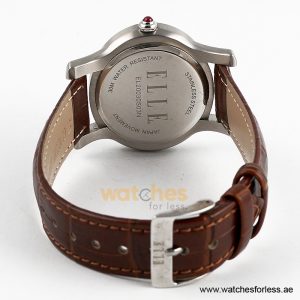Elle Women’s Quartz Brown Leather Strap White Dial 38mm Watch EL20030S03N/4 (Shelf Leftover) - Image 3