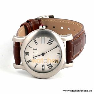 Elle Women’s Quartz Brown Leather Strap White Dial 38mm Watch EL20030S03N/4 (Shelf Leftover) - Image 4
