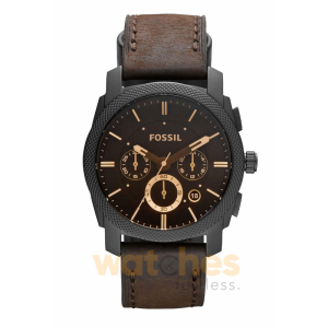 Fossil Men’s Quartz Brown Leather Strap Black Dial 45mm Watch FS4656 (Without Tag)