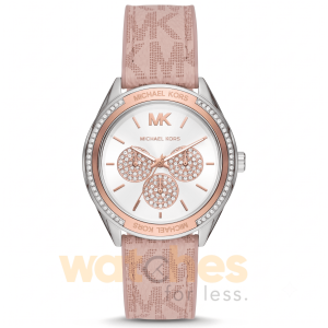 Michael Kors Women’s Quartz Pink Silicone & Leather Strap Silver Dial 40mm Watch MK7206 UAE DUBAI AJMAN SHARJAH ABU DHABI RAS AL KHAIMA UMM UL QUWAIN ALAIN FUJAIRAH