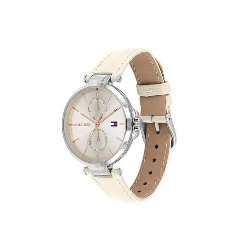 Tommy Hilfiger Women’s Quartz Cream Leather Strap Silver Dial 37mm Watch 1782123 (Shelf Leftover) - Image 2