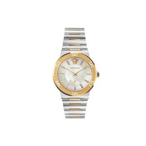 Versace Men’s Swiss Made Two-Tone Stainless Steel Silver Dial Quartz 41mm Watch VEV100320