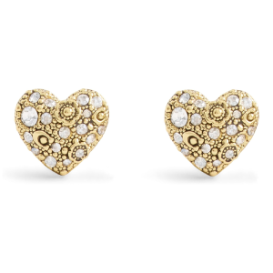 Alternative view of Coach Women’s Signature C Pavé Heart Crystal Stud Gold Earrings 546485
