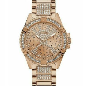 Guess Men’s Quartz Rose Gold Stainless Steel Rose Gold Dial 48mm Watch W0799G3 (Shelf Leftover)