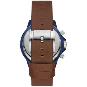 Alternative view of Fossil Men’s Quartz Brown Leather Strap Blue Dial 45mm Watch BQ2692 (Shelf Leftover)