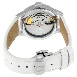 TISSOT Women’s Powermatic Swiss-Made White Leather Strap Mother Of Pearl Dial 32mm Watch T099.207.16.116.00 (Shelf Leftover) - Image 3