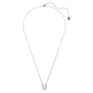 Alternative view of Swarovski Symbolica Women’s Crystal Pearl Round-Cut Pavé Horseshoe Pendant Necklace White Rhodium Plated 5736972