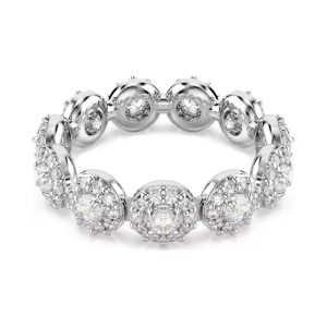 Swarovski Una Angelic Women’s Round-Cut Pavé Ring Silver & Clear Crystal Cubic Zirconia Rhodium Plated 5636268