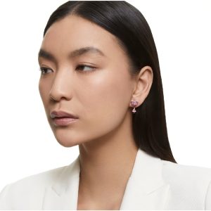 Alternative view of Swarovski Women’s Teddy Drop Earrings Pink Rose Gold-Tone Plated 5642982