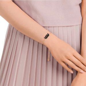 Alternative view of Swarovski Women’s Iconic Swan Bracelet Black Rose Gold-Plated 5344132