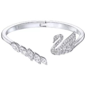Swarovski Swan Lake Women’s Rhodium-Plated Crystal Bangle 5258396