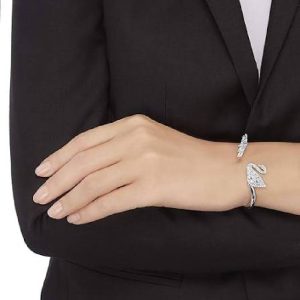 Alternative view of Swarovski Swan Lake Women’s Rhodium-Plated Crystal Bangle 5258396