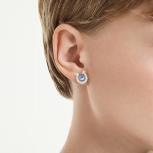 Alternative view of Swarovski Symbolica Women’s Blue Crystal Horseshoe Stud Earrings 5746563
