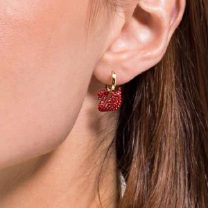 Alternative view of Swarovski Women’s Iconic Swan Red Dangle Earrings Gold-Tone Plated 5529969