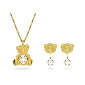Swarovski Women’s Teddy Bear Jewelry Set Yellow Gold-Tone Plated 5643798