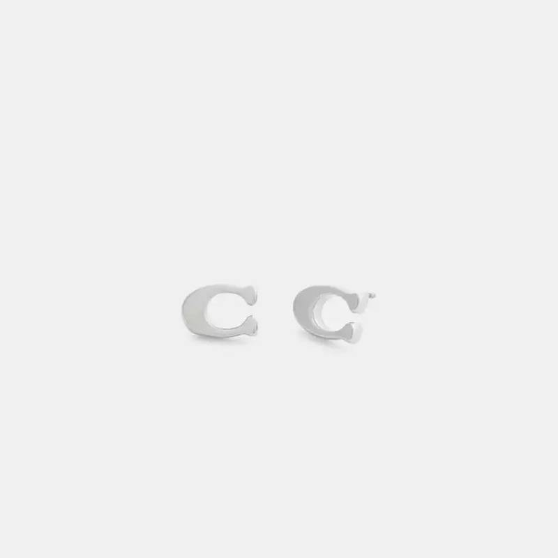 Coach Women’s Signature Stud Earrings Silver CFF19