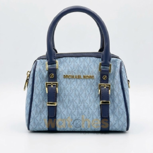 Michael Kors Bedford Legacy Extra-Small Logo Duffle Crossbody Bag In Signature Coated Canvas For Women’s – BLUE (Size: W:6.25″ H:4.5″ D:3″) 32F9G06C0B/1