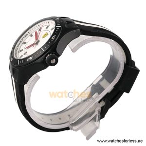 Alternative view of Ferrari Men’s Quartz Black Silicone Strap White Dial 44mm Watch 830104 (Shelf Leftover)