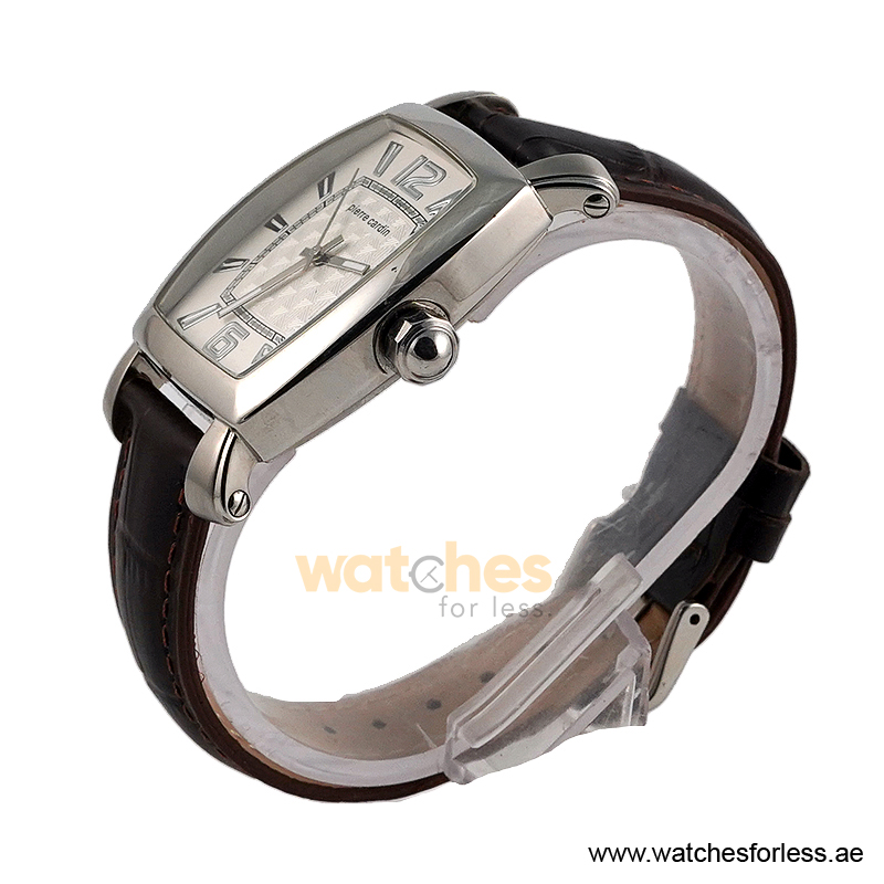 Pierre Cardin Men’s Quartz Dark Brown Leather Strap White Dial 36mm Watch PC10028/W8 (Shelf Leftover) - Image 2