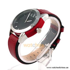 Alternative view of Armani Exchange Men’s Red Leather Strap Black Dial 47mm Watch AX1227/1 (Shelf Leftover)