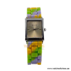 Elle Women’s Quartz Multicolor Silicone Strap Beige Dial 26mm Watch EL20026S02C/2 (Shelf Leftover)