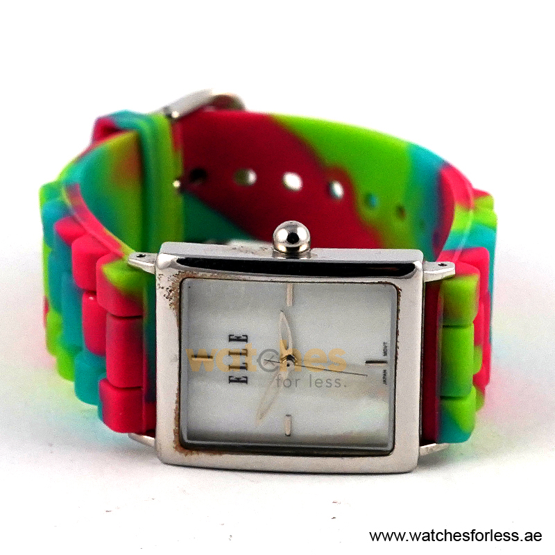 Elle Women’s Quartz Multicolor Silicone Strap Mother of Pearl Dial 26mm Watch EL20026S01C/3 (Shelf Leftover) - Image 3