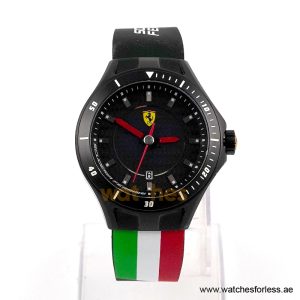 Ferrari Men’s Quartz Black Silicone Strap Black Dial 44mm Watch 830080/2 (Shelf Leftover)